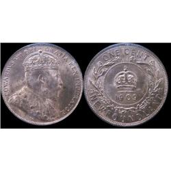 1909  1¢  ICCS MS65Red. 90% red lustre.