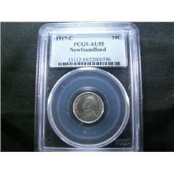 10 cents 1917c PCGS AU55 mostly brillia