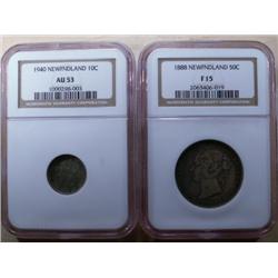 Lot of 2 Nfld pieces.  Includes a 1940 