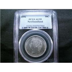 1896 50¢ PCGS AU55 Brilliant with lots 