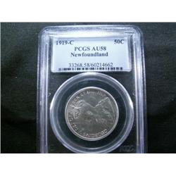 1919c  50 cents PCGS AU58 Brilliant wit