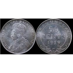 Nfld 50¢ 1919c PCGS MS63 Nice gold and 