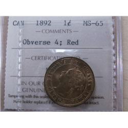 1892 ICCS MS65Red Obverse 4 Red,  anoth