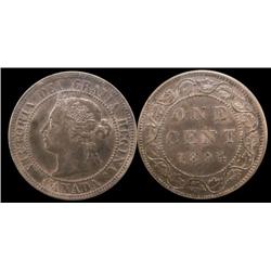 1894 Repunched 9  ICCS MS63RB. 50% red 