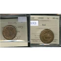 1898H  ICCS MS64Red.  Very scarce this 