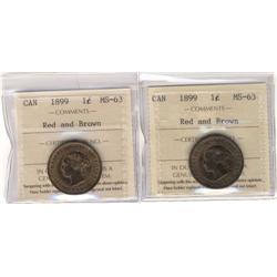 Lot of 2 pcs. Both are 1899 ICCS graded