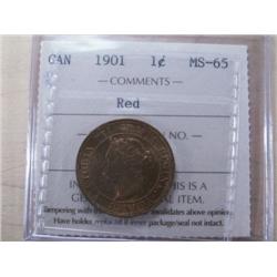 1901  ICCS MS65 Red, 85% red, an afford