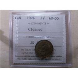 1924 ICCS AU55 60% red lustre,  lightly