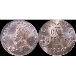 1934 ICCS MS64Red. 90% red lustre. A ni