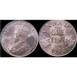 1934 ICCS MS64Red. 90% red lustre. A ni