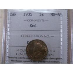 1935 ICCS MS65Red 95% blazing red, a re