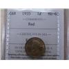 Image 1 : 1935 ICCS MS65Red 95% blazing red, a re