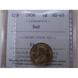 1936 ICCS MS65Red, 90% red, a nice and 