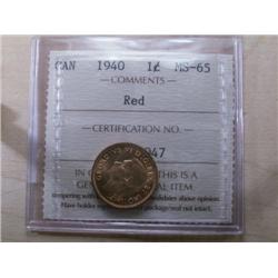 1940 ICCS MS65Red  Full blazing red. A 