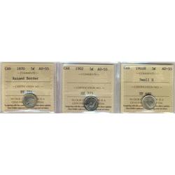 1870 RB, 1902 and 1902 Small H.  A nice