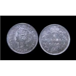 1886 Small 6 variety MS63PQ , Light pur