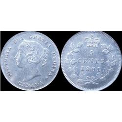 1891 ICCS MS62 Obverse# 5 Brilliant wit