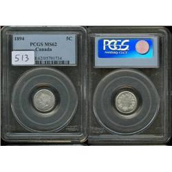 1894 5¢ PCGS MS62  Brilliant with nice 