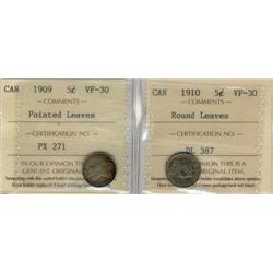 1909 Pointed Leaves , 1910 Round Leaves