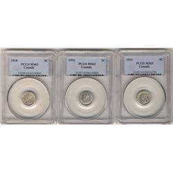 Lot of 3 pieces including a 1914, 1916 