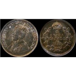 RARE 1921 5¢ IN MINSTATE.  1921 5¢ ICCS