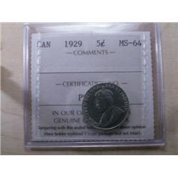 1929 ICCS MS64, fully struck with nice 