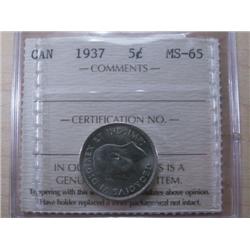 1937 Dot ICCS MS65 Typical strike but g