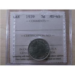 1939 ICCS MS65 typical strike with good
