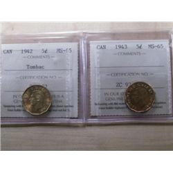 1942 Tombac and 1943 Tombac both ICCS M