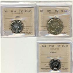 1955 Partial proof-like set. Includes a