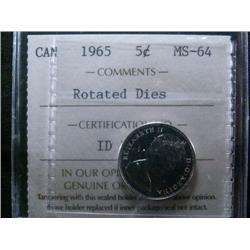1965 Rotated Dies ICCS MS64 Nice exampl
