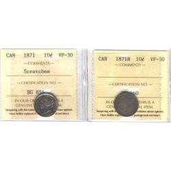 Lot of two ICCS graded coins. Includes 