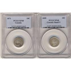 1871 and 1899 Small 9s  both PCGS EF40