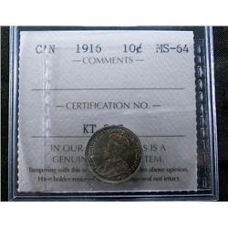 1916 ICCS MS64  Gold and russet tones o