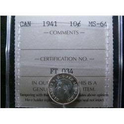 1941 ICCS MS64 Brilliant with very  lig