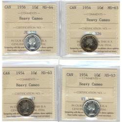 A nice lot of 4 pieces with Heavy Cameo