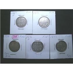 1858, 1872H, 1882H, 1892, 1899. A nice 