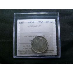 1858  ICCS EF40, a nice type coin!