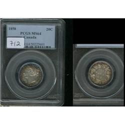 1858  PCGS MS64PQ. Well struck with a s