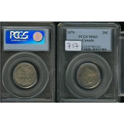 1870 25¢ PCGS MS63  Well struck with ir