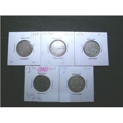 1872H, 1874H, 1881H, 1888, 1892. A nice