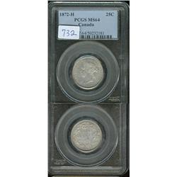 1872H  PCGS MS64PQ  Light golden tone o