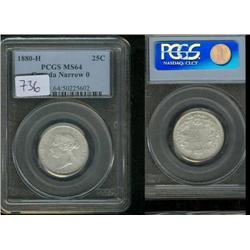 1880H  Narrow O  PCGS MS64PQ.  Full whi