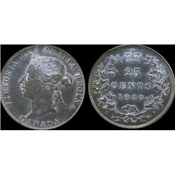 1889 25¢ PCGS AU58/ICCS AU55  Brilliant