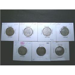 Lot of 7 Edwardian 25¢ pieces including