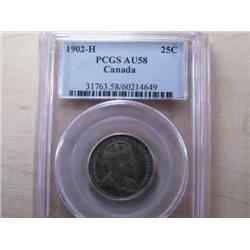 1902H PCGS AU58 nicely toned!