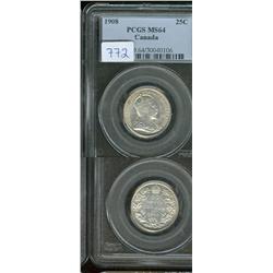 1908  PCGS MS64.  Brilliant with light 