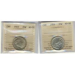 1910 and 1916 both coins are brilliant 