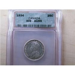 1934  ICG AU55 mostly brilliant with lo