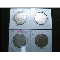 1870 LCW, 1872H, 1881H, 1901.  Lot of 4